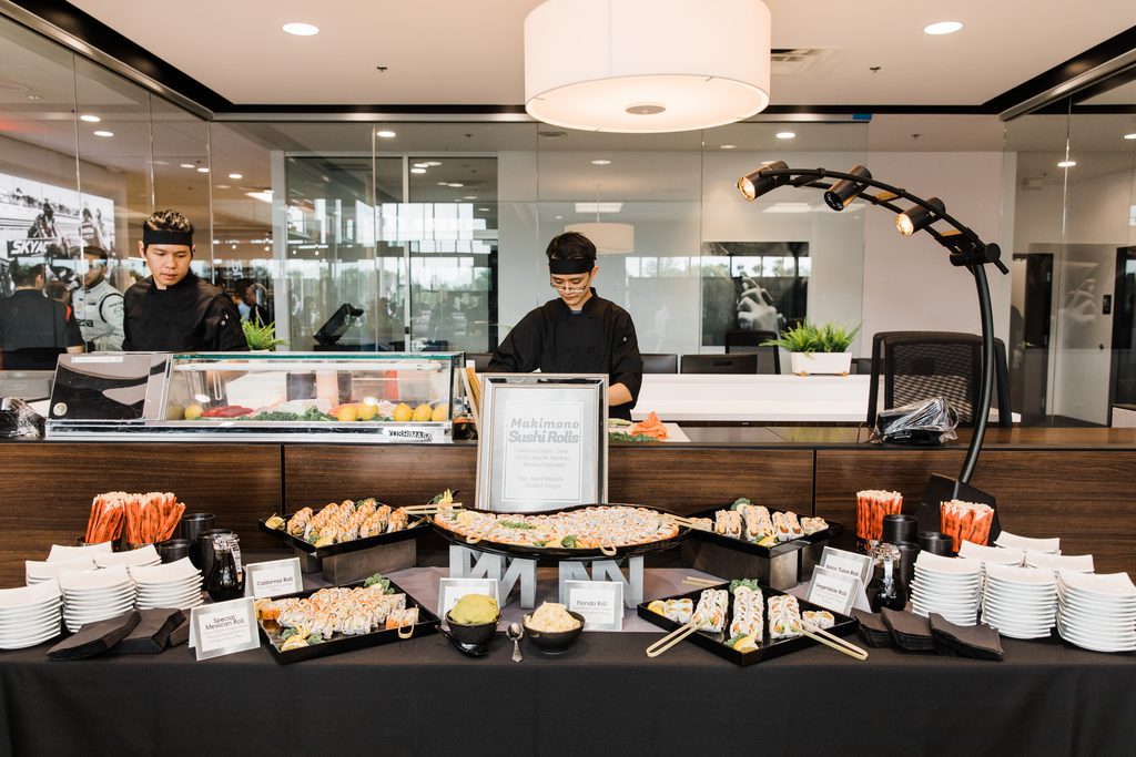 A Self Service Sushi Bar set up at the opening of a new dealership